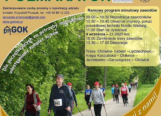 Plakat promujący Nordic Walking Półmaraton