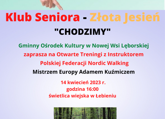 Plakat z informacją o spotkaniu w Łebieniu