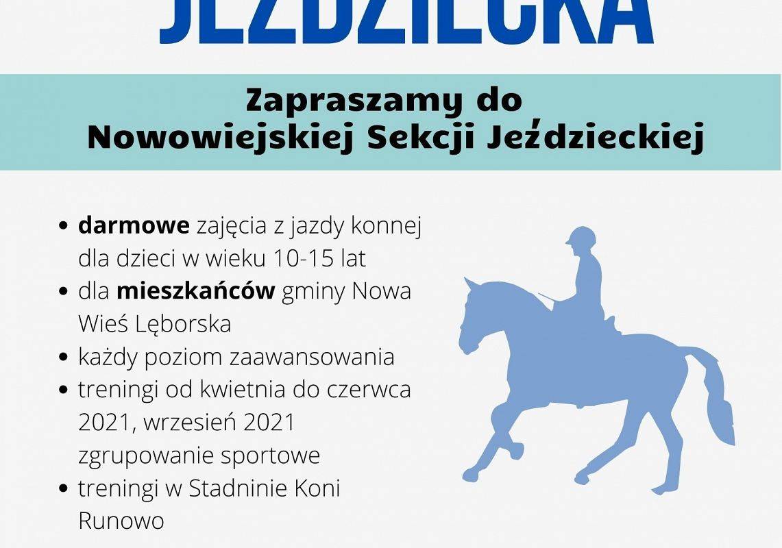 Plakat naboru do Nowowiejskiej Sekcji Jeździeckiej