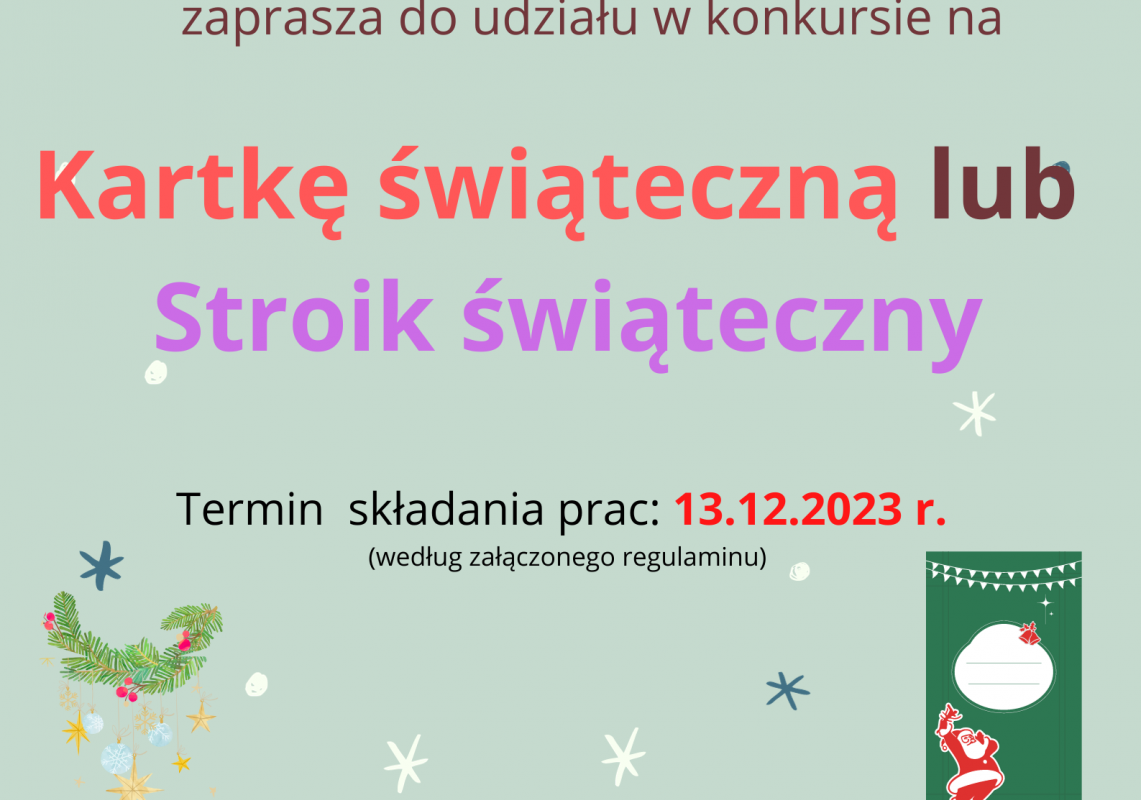 Grafika 1: Konkurs na "Kartkę lub stroik świąteczny"