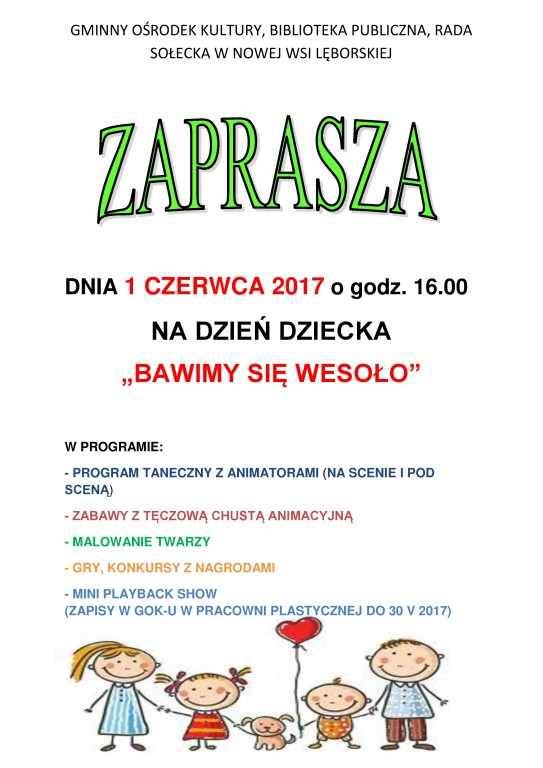 Grafika 1: Zapraszamy na "DZIEŃ DZIECKA"