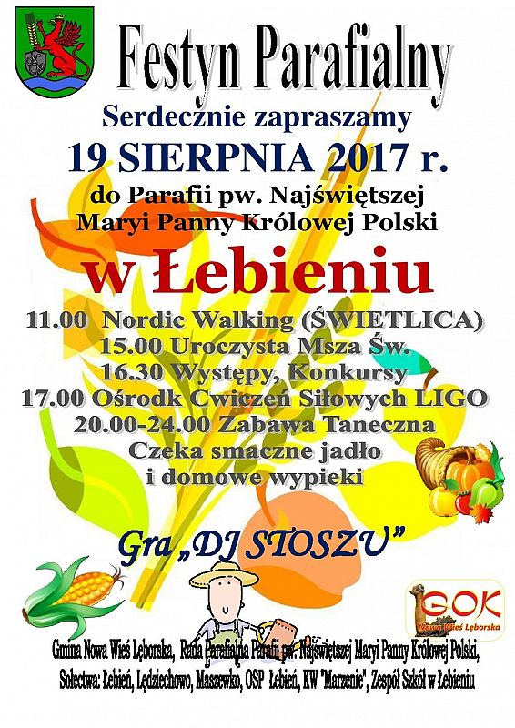 Grafika 1: Zapraszamy na Festyn Parafialny w Łebieniu