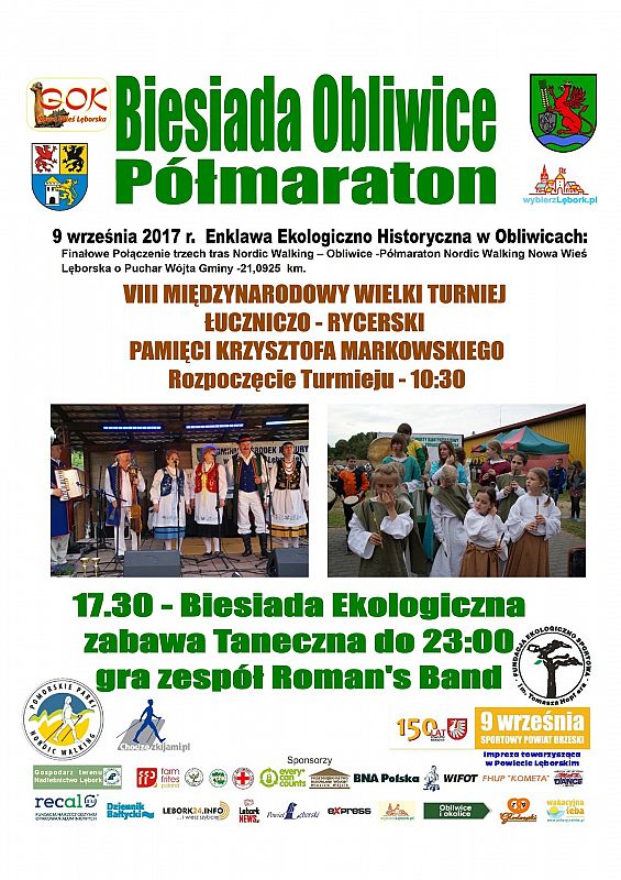 Grafika 1: Zapraszamy na Biesiadę i Półmaraton do Obliwic