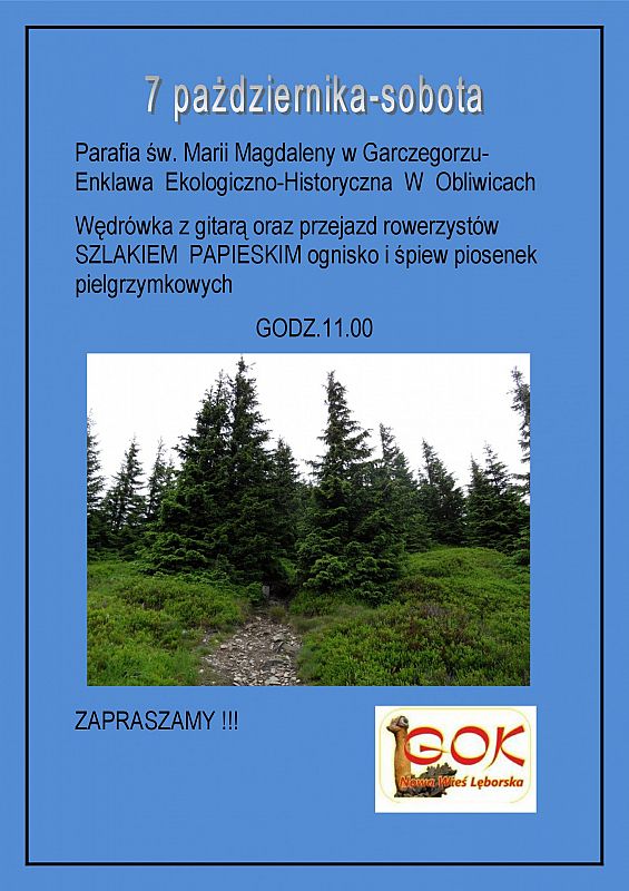 Grafika 1: Wędrówka z gitarą oraz przejazd rowerzystów SZLAKIEM PAPIESKIM
