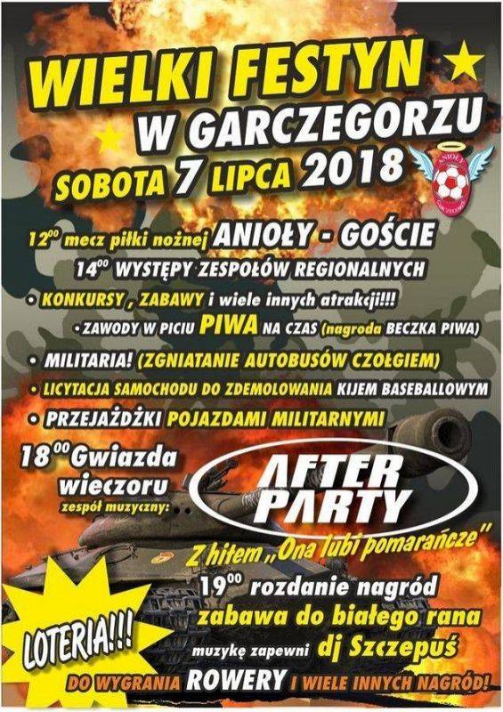 Grafika 1: Zapraszamy na WIELKI FESTYN W GARCZEGORZU