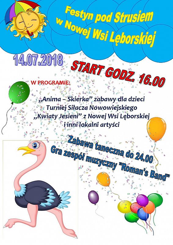 Grafika 1: Zapraszamy na Festyn pod Strusiem