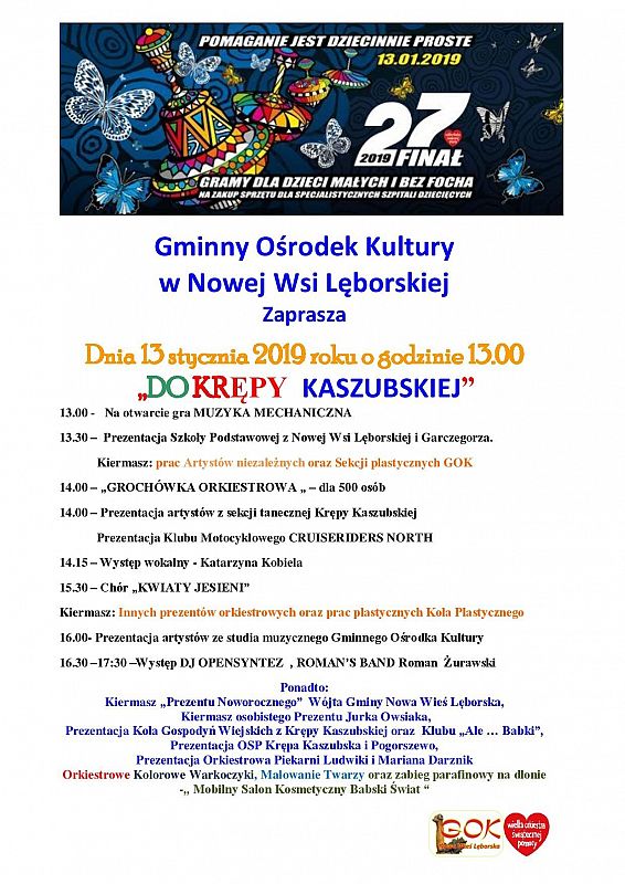 Grafika 1: Zapraszamy na finał WOŚP do Krępy Kaszubskiej