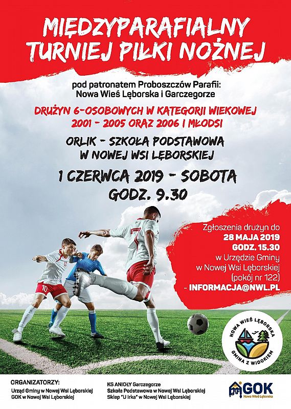 Grafika 1: MIĘDZYPARAFIALNY TURNIEJ  PIŁKI  NOŻNEJ  dla dzieci i młodzieży Nowa Wieś Lęborska 1 czerwca 2019