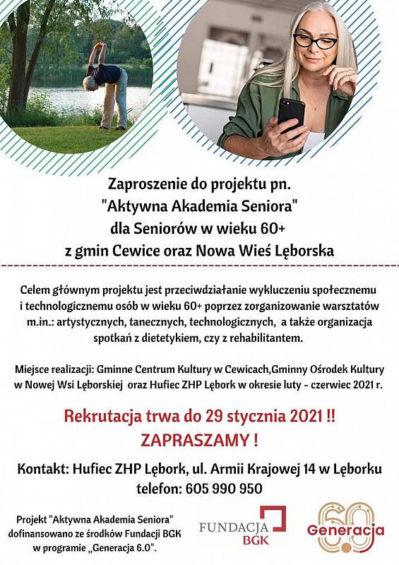 Grafika 1: Aktywna Akademia Seniora - są jeszcze wolne miejsca