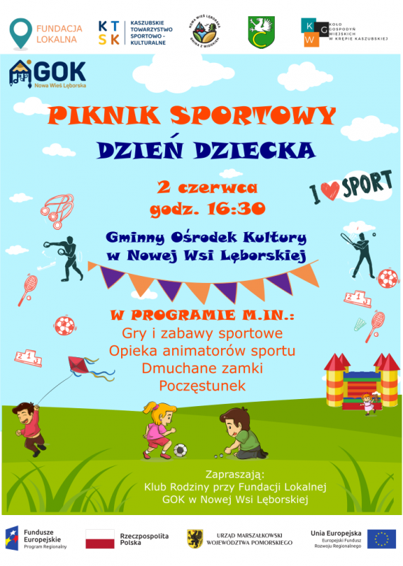 Grafika 1: Zapraszamy na piknik sportowy "Dzień Dziecka"