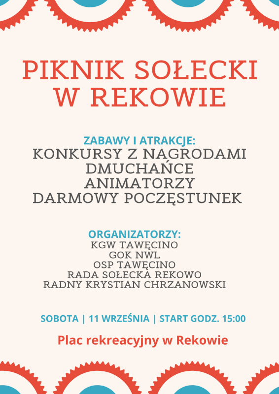 Plakat pikniku w Rekowie