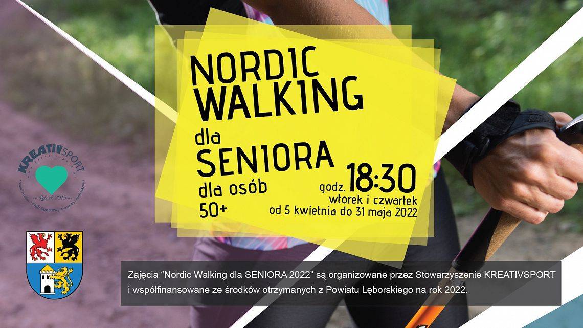 Plakat Nordic Walking dla seniora