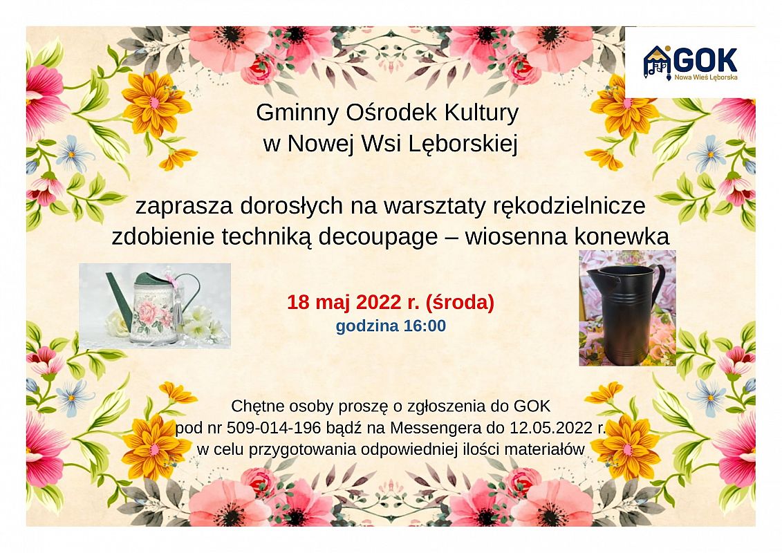 Plakat warsztaty konewka