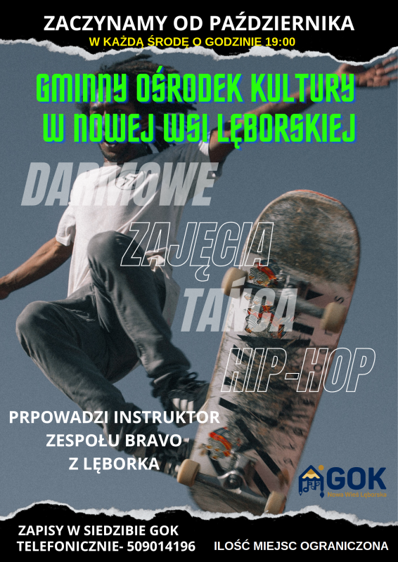 plakat na zajęcia Hip Hop