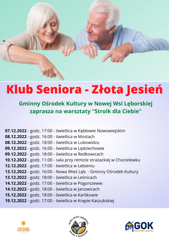 Harmonogram zajęc Klubu Seniora