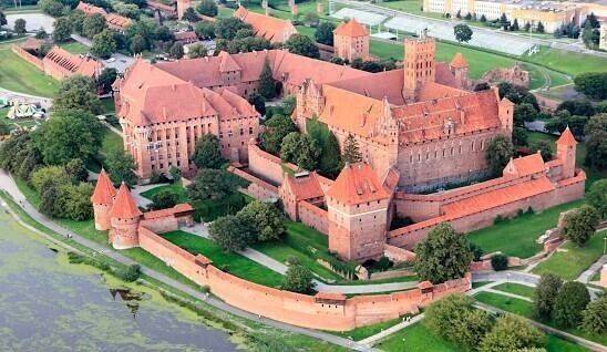 Zamek w Malborku. Zdjęcie z lotu ptaka.