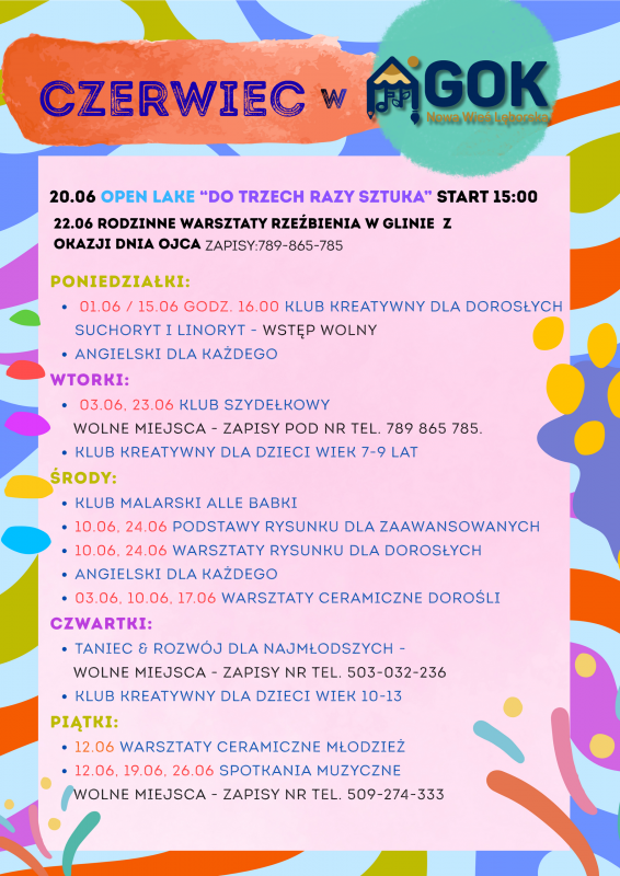 Grafika 1: Do wakacji coraz bliżej, a co czeka nas w czerwcu w GOK?
