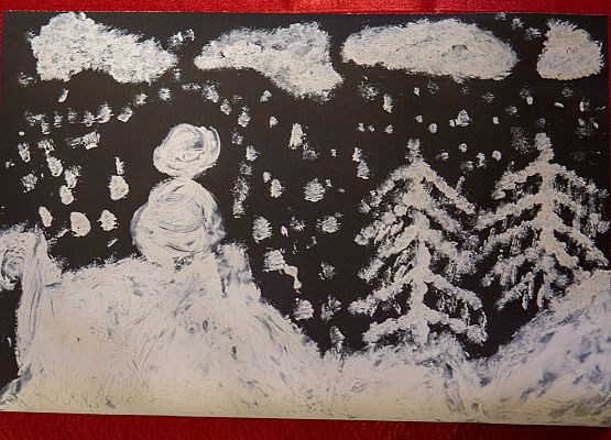 Grafika 9: Prace na Konkurs plastyczny cztery pory roku "Zima"