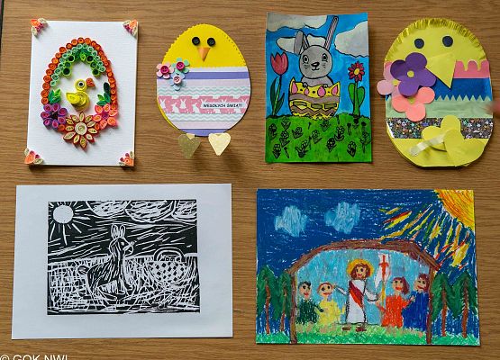 Prace konkursu plastycznego Wielkanoc zestaw 6 obrazków