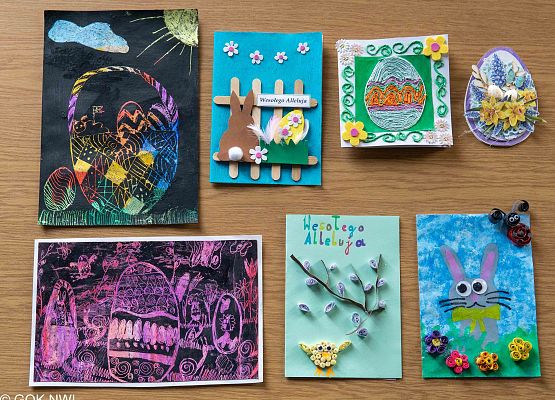 Prace konkursu plastycznego Wielkanoc zestaw 7 obrazków