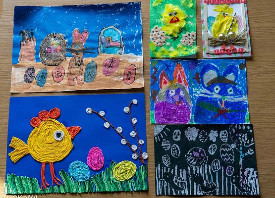 Prace konkursu plastycznego Wielkanoc zestaw 6 obrazków