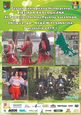 Grafika 1: Zapraszamy na Festyn Ekologiczno-Historyczny, XI Pomorski Turniej Rycerzy Łuczników do Obliwic