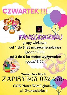 Czwartkowe zajęcia „Taniec & Rozwój” – radość, ruch i rozwój dla najmłodszych grafika