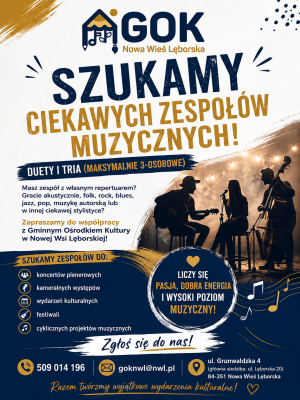 Zapraszamy do współpracy zespoły muzyczne grafika
